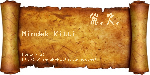Mindek Kitti névjegykártya